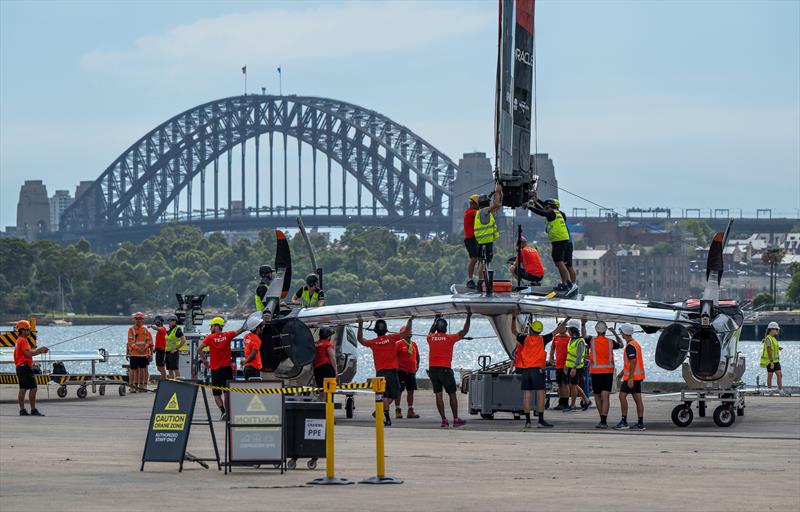 Launching Rockwool Denmark - Race Day 1 - KPMG Australia Sail Grand Prix - Sydney, Australia - February 8, 2025 - photo © Ricardo Pinto/SailGP