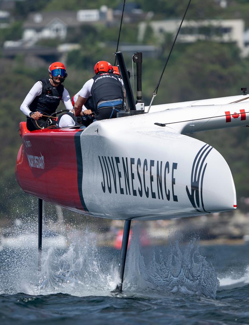 Giles Scott, driver of Canada NorthStar SailGP Team and Cooper Dressler, grinder of Canada NorthStar SailGP Team on Race Day 1 of the KPMG Australia Sail Grand Prix in Sydney, Australia - photo © Ricardo Pinto for SailGP