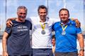 Top 3 overall 1 NED 842 Pieter-Jan POSTMA 2 FRA 75 Laurent HAŸ 3 UKR 8 Taras HAVRYSH - Finn World Masters in Medemblik © Robert Deaves / www.robertdeaves.uk