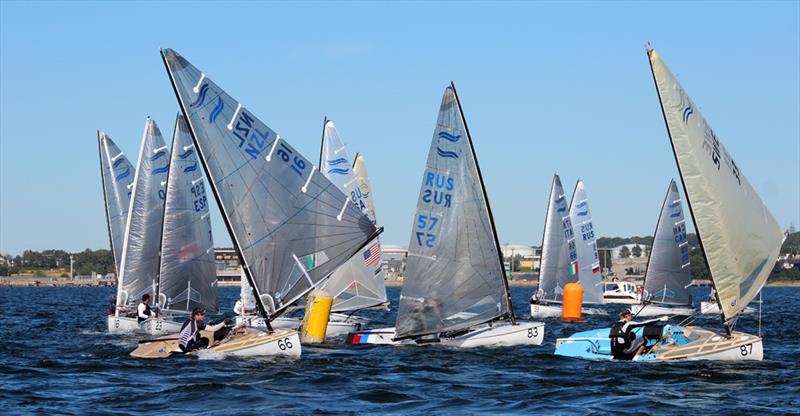 Rounding the top mark on day 1 of the 2013 Finn Gold Cup - photo © Robert Deaves