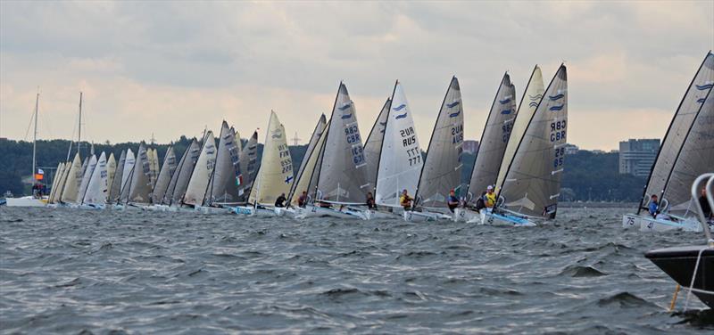 Race 6 start on day 5 of the 2013 Finn Gold Cup photo copyright Robert Deaves taken at Kalev Yacht Club and featuring the Finn class