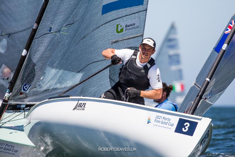 Andy Maloney leads after Day 1 of racing in the 2021 Finn Gold Cup in Porto - photo © Robert Deaves / Finn Class