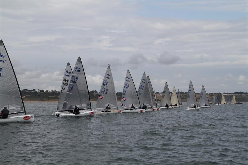 Startline during the Ronstan British Finn Nationals at Christchurch photo copyright Lotte Johnson & Gareth James taken at Christchurch Sailing Club and featuring the Finn class