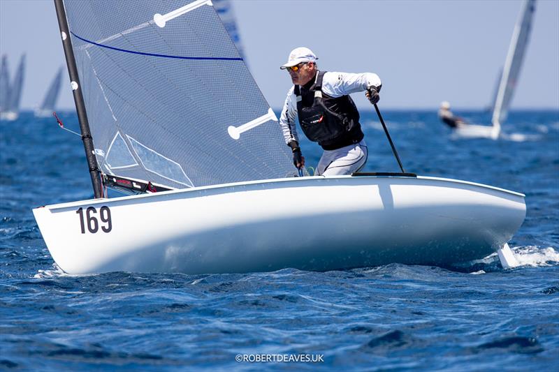 2024 Finn World Masters Day 1: Laurent Hay, FRA  photo copyright Robert Deaves / www.robertdeaves.uk taken at Centro Velico Punta Ala and featuring the Finn class