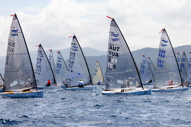 2024 Finn World Masters Day 1: Start Race 1 photo copyright Robert Deaves / www.robertdeaves.uk taken at Centro Velico Punta Ala and featuring the Finn class