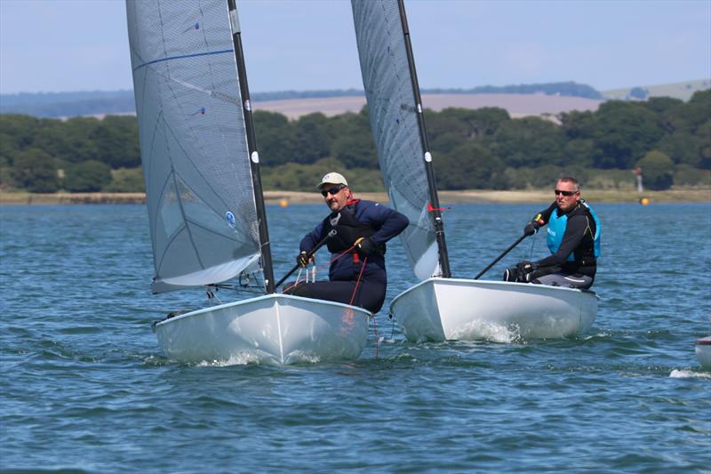 Tim Carver (Warsash Sailing Club), who was second overall,  leading Nick Mason (Emsworth Sliper SC) during the Bosham Finn Open 2024 photo copyright Paul Thorpe taken at Bosham Sailing Club and featuring the Finn class