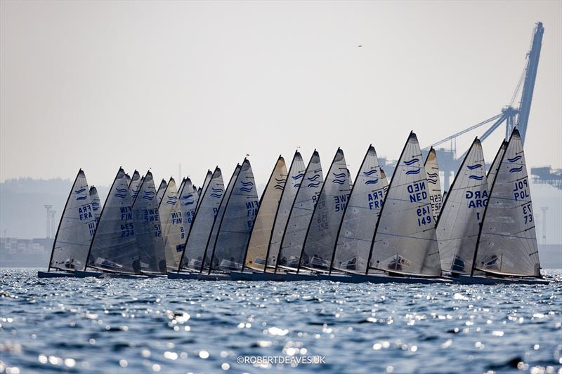 Start Race 2 on day 1 of the 2024 Finn Gold Cup in Aarhus - photo © Robert Deaves / www.robertdeaves.uk