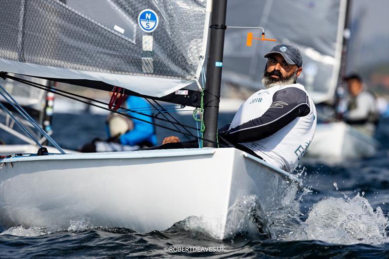 Miguel Fernandez Vasco, ESP on day 3 of the 2024 Finn Gold Cup photo copyright Robert Deaves / www.robertdeaves.uk taken at Sailing Aarhus and featuring the Finn class