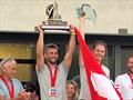 Switzerland's Yves Mermod & Maja Siegenthaler win the 2025 Fireball World Championship © Elena Giolai