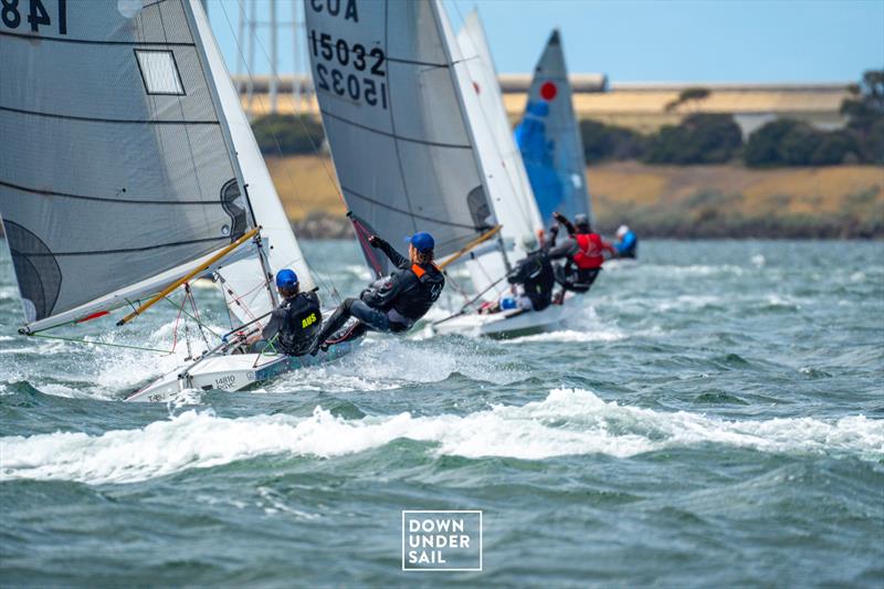 Ben Garner and Sam Williamson racing Tabu Soro - Fireball Worlds at Geelong day 4 photo copyright Alex Dare, Down Under Sail taken at Royal Geelong Yacht Club and featuring the Fireball class