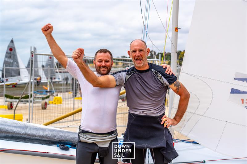 Tom Gillard and Andy Thompson - 1st - Fireball Worlds at Geelong day 6 photo copyright Alex Dare, Down Under Sail taken at Royal Geelong Yacht Club and featuring the Fireball class