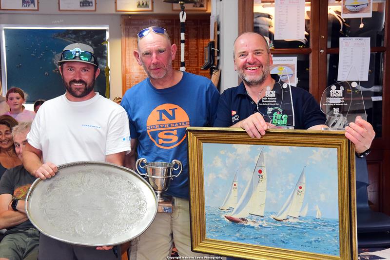 Tom Gillard and Andy Thompson - with presentation by the Fireball Chairman Richard Botting - during the Fireball UK Nationals and Open Championship at Rock prize giving - photo © Malcolm Lewin / www.malcolmlewinphotography.zenfolio.com/sail