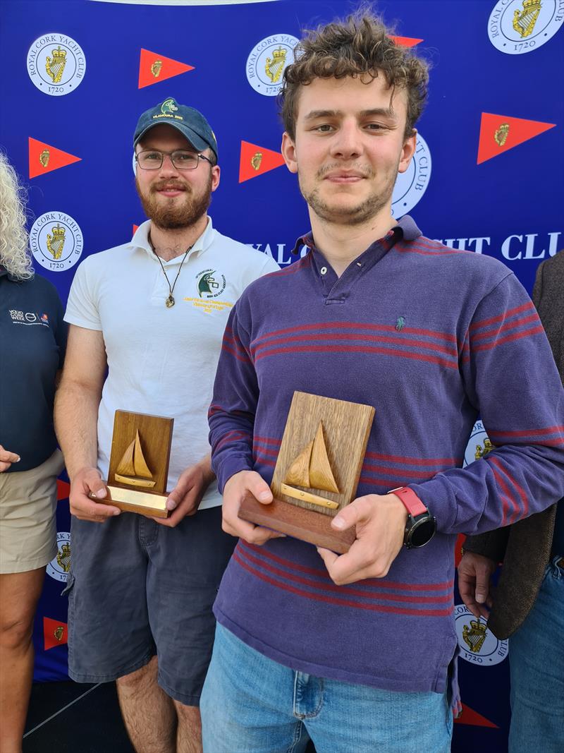 Youth prize-winners and Silver fleet winners Jack McNaughten (right) and crew Hugo Micka during the Fireball Irish Nationals at Crosshaven photo copyright Frank Miller taken at Royal Cork Yacht Club and featuring the Fireball class