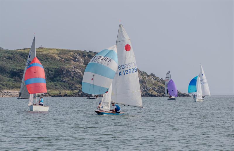 James Bishop and Alex Lammie (Fireball) in close company with John Broadbent and Louise Allen (GP14) - Kippford Week at Solway photo copyright Margaret Purkis taken at Solway Yacht Club and featuring the Fireball class