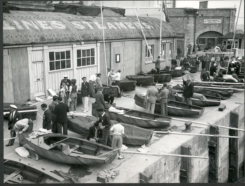 Boats were allocated to helms on the basis of a ballot, though many were found to have flaws, such as pitted and corroded foils photo copyright Torquay Library / Henshall taken at  and featuring the Firefly class