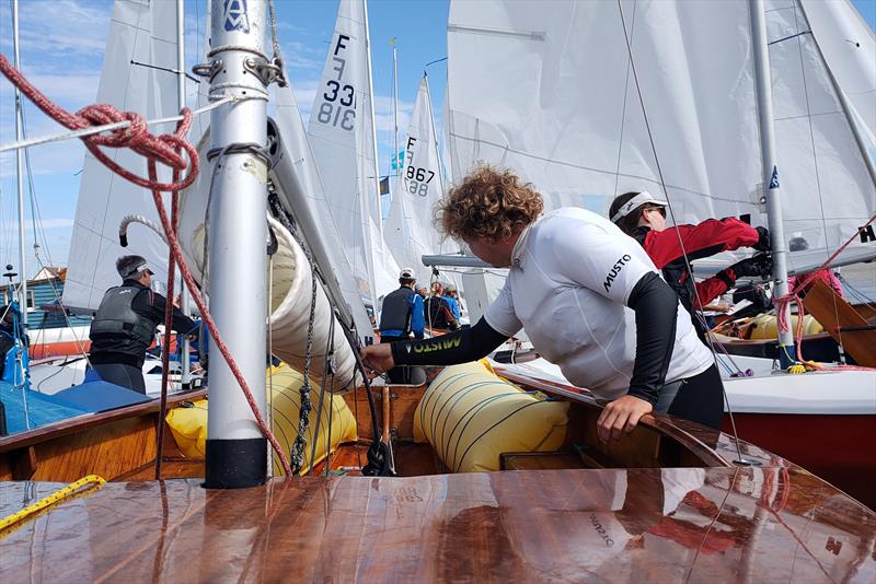 Steve Carver taking care of 'Alarm' - Firefly Nationals 2023 at Felixstowe photo copyright NFA taken at Felixstowe Ferry Sailing Club and featuring the Firefly class