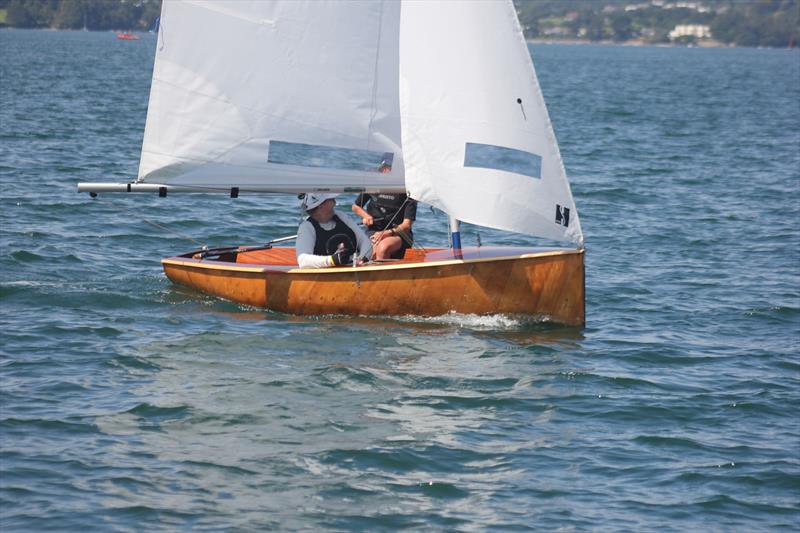 Firefly Nationals at Restronguet - Jono Pank and Helena Lucas whilst winning the crews' race photo copyright Frances Davison taken at Restronguet Sailing Club and featuring the Firefly class