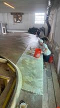 Hull #7-Glassing the foredeck