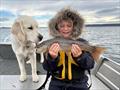 Emma and Maisy with a Great Lake brown caught on the MOJO24