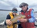 Finlay and Tommy D with one of 23 fish caught during the Movember comp