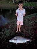 Archie after landing his winning fish