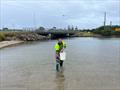 VFA's Mark Little stocking dusky flathead at Lakes Entrance