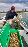 No points for guessing where Luke and crew scored this great feed of large banana prawns