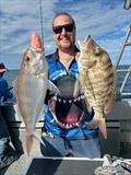 Variety is the spice of life offshore. Goldbands and sweeties are often caught by D.I. Point Fishing Charter clients in 50m of water