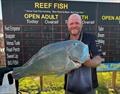 Pete Hollis' bluey won the heaviest tuskfish category at the Rainbow comp at 10.7kg cleaned
