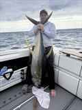 This is the class of yellowfin being caught along our shelf line at present. Fish to 40kgplus are being caught, and even bigger fish are out there