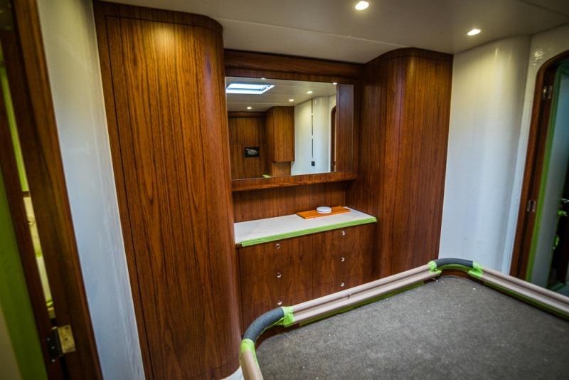 The master stateroom, ready for soft goods - photo © Bayliss Boatworks