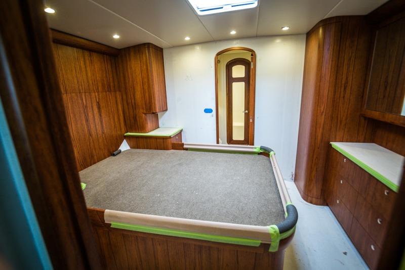 The master stateroom, ready for soft goods - photo © Bayliss Boatworks