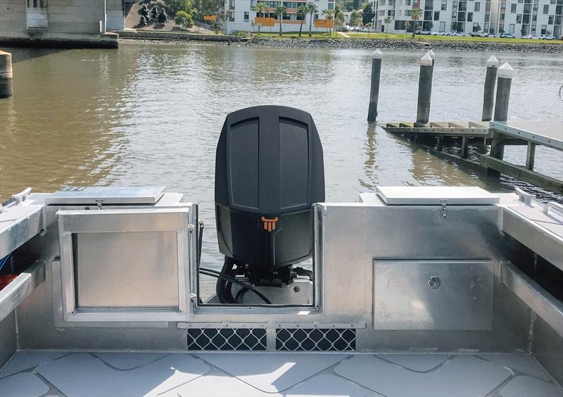 Transom designed to accommodate a heavier diesel outboard engine in-line with the overall commercial focus of the 750ULR - photo © Power Equipment 