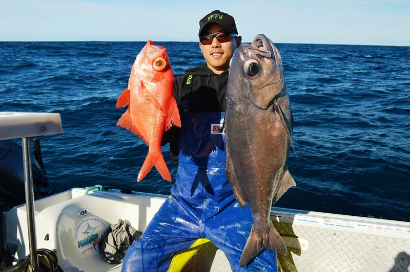 Jonah Yick with an Imperador and Blueye Trevalla - photo © Carl Hyland