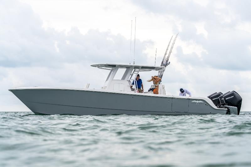 Invincible 35' Catamaran standing photo copyright Boat Monster taken at  and featuring the Fishing boat class
