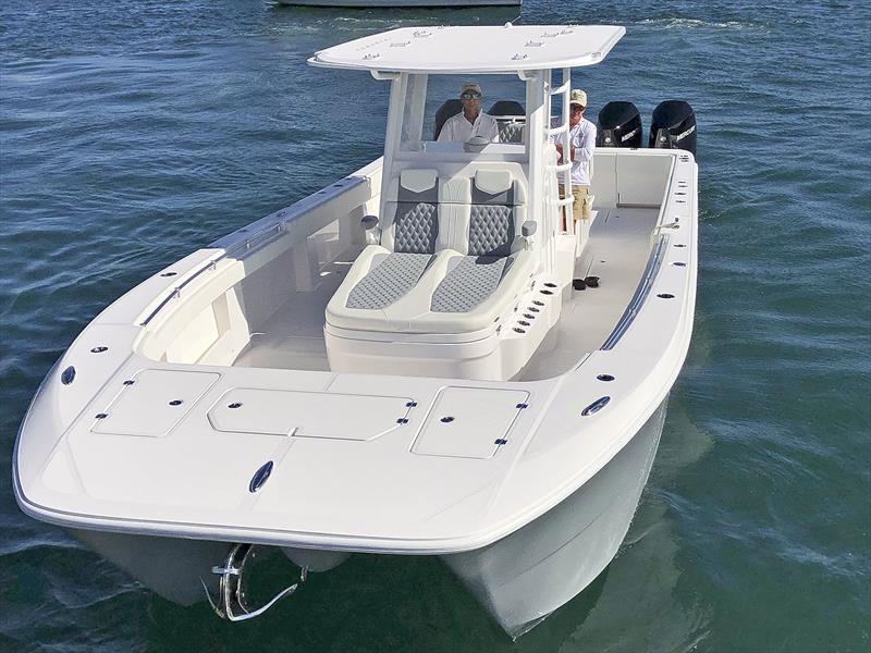 Spacious, stable and fast - Invincible 35 Powercat photo copyright Boat Monster taken at  and featuring the Fishing boat class