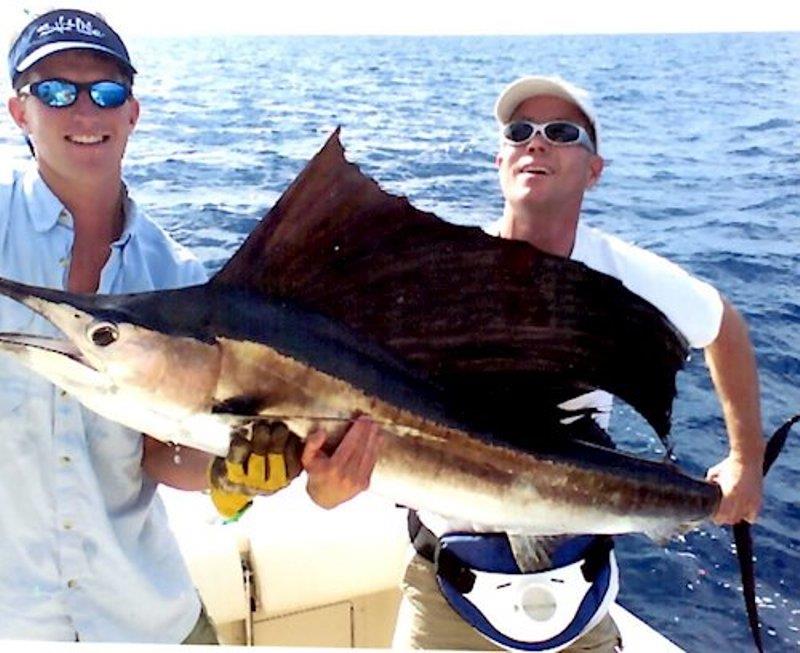 Randy and Andrew Spangler, his first Grady salesman, had a successful fishing expedition on Randy and Jill's Sailfish 282!  photo copyright Grady-White taken at  and featuring the Fishing boat class
