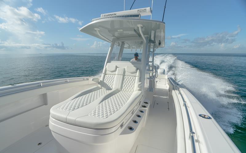 No matter what the conditions, you need to be at the top of your game when driving at speed. This is the mighty Invincible 33 - maximum cruising range is delivered at a massive 42 knots! photo copyright Invincible Boats taken at  and featuring the Fishing boat class