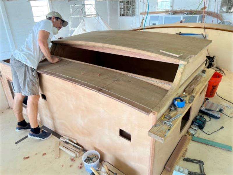 Hull #7 - Tyler on bridge console fabrication photo copyright Michael Rybovich & Sons taken at  and featuring the Fishing boat class