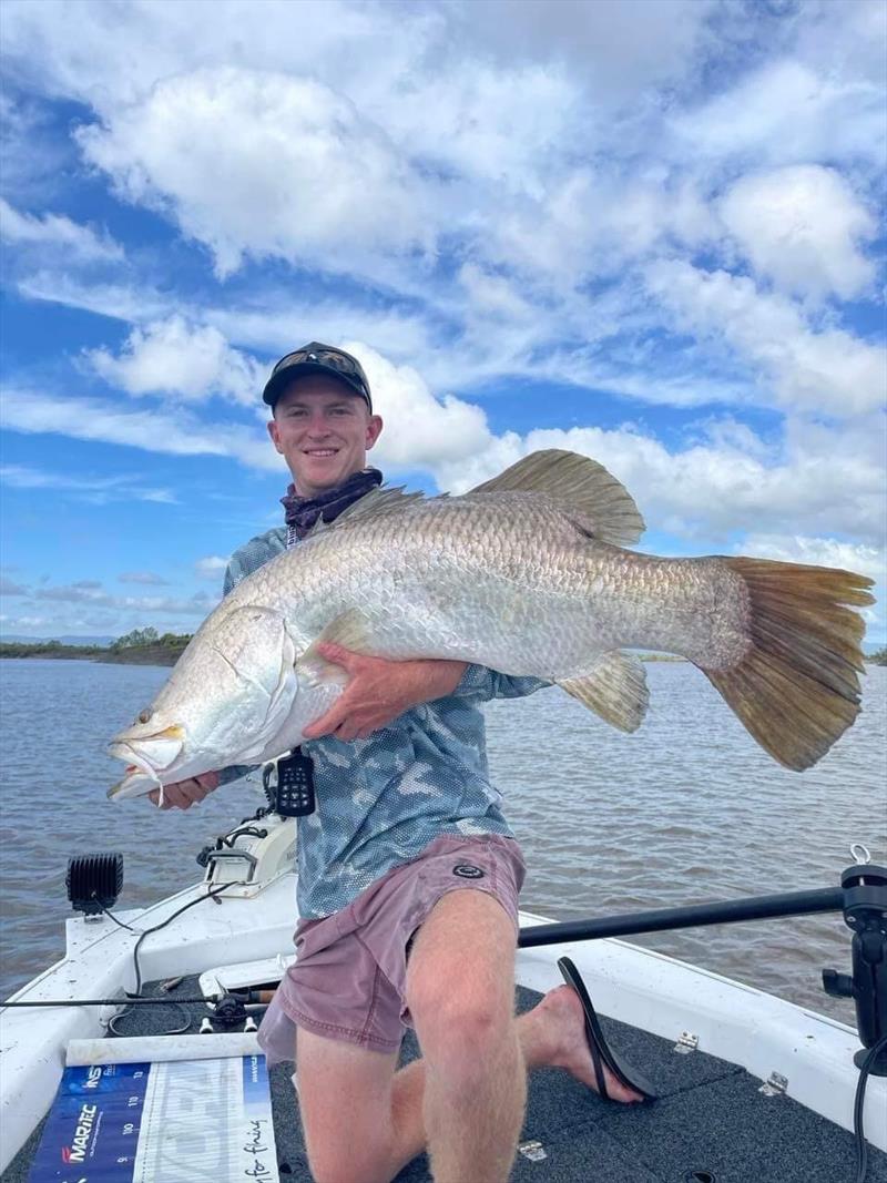 Harry Rails with a stunning saltwater barra - photo © Fisho's Tackle World