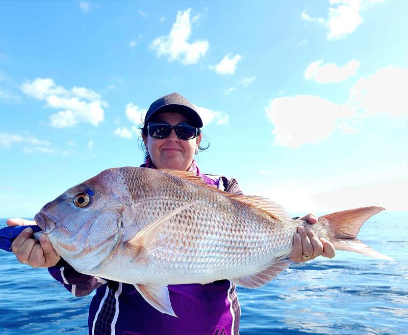 Amanda with a ripper summertime snapper - photo © Fisho's Tackle World