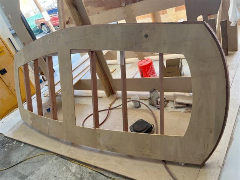 Hull #10 - Transom frame and pattern - photo © Michael Rybovich & Sons