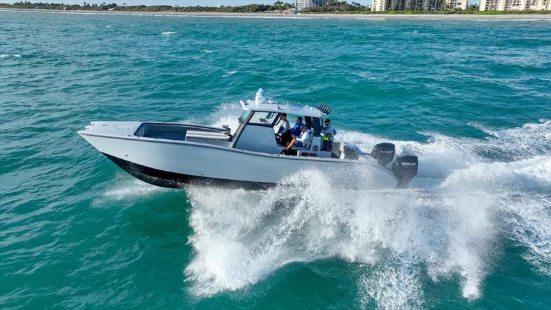Insetta 35IFC with twin 300hpr Suzuki Outboards photo copyright Insetta Boatworks taken at  and featuring the Fishing boat class