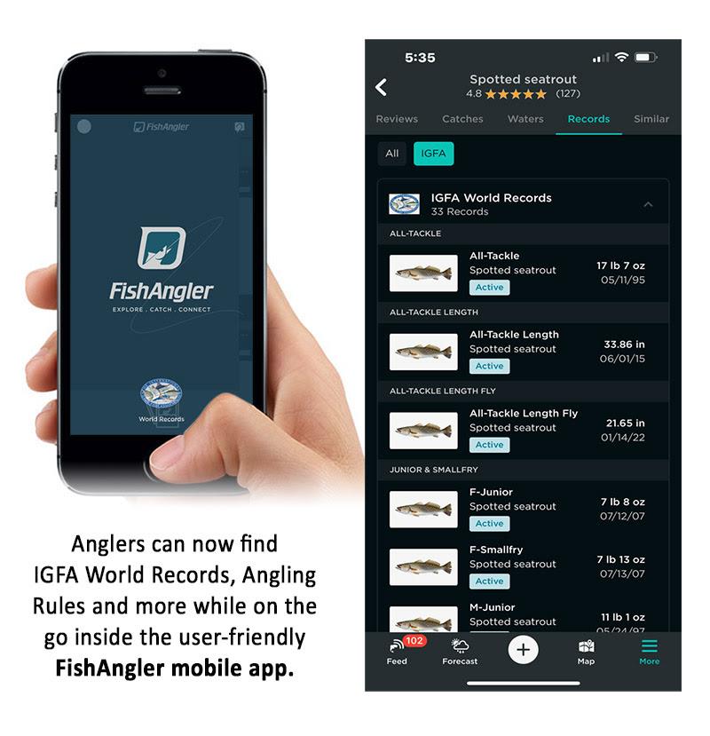 FishAngler mobile app photo copyright International Game Fish Association taken at  and featuring the Fishing boat class