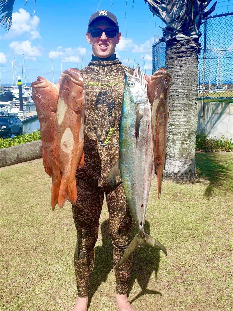 It's coming to that time of year when we can enjoy cleaner waters. Reilly took full advantage of a recent dive and was rewarded for his efforts - photo © Fisho's Tackle World