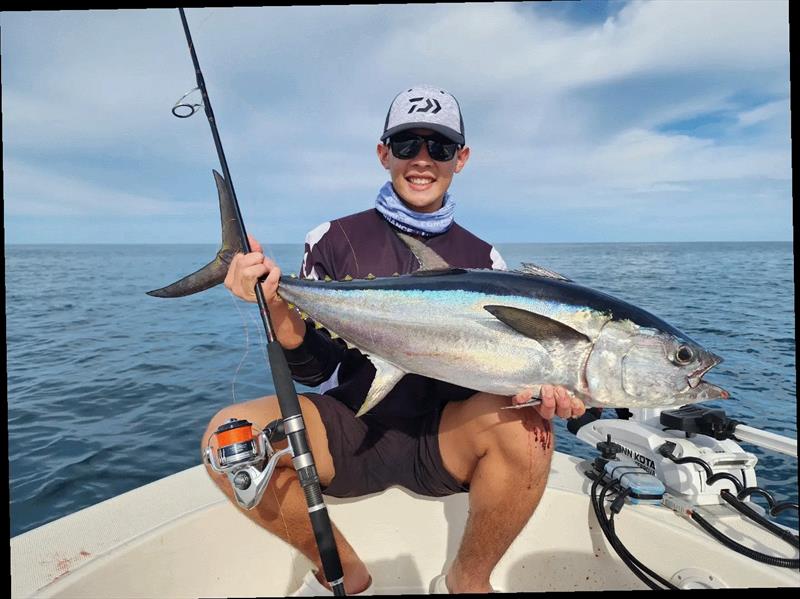 Sean with a ripper bay longtail - photo © Fisho's Tackle World