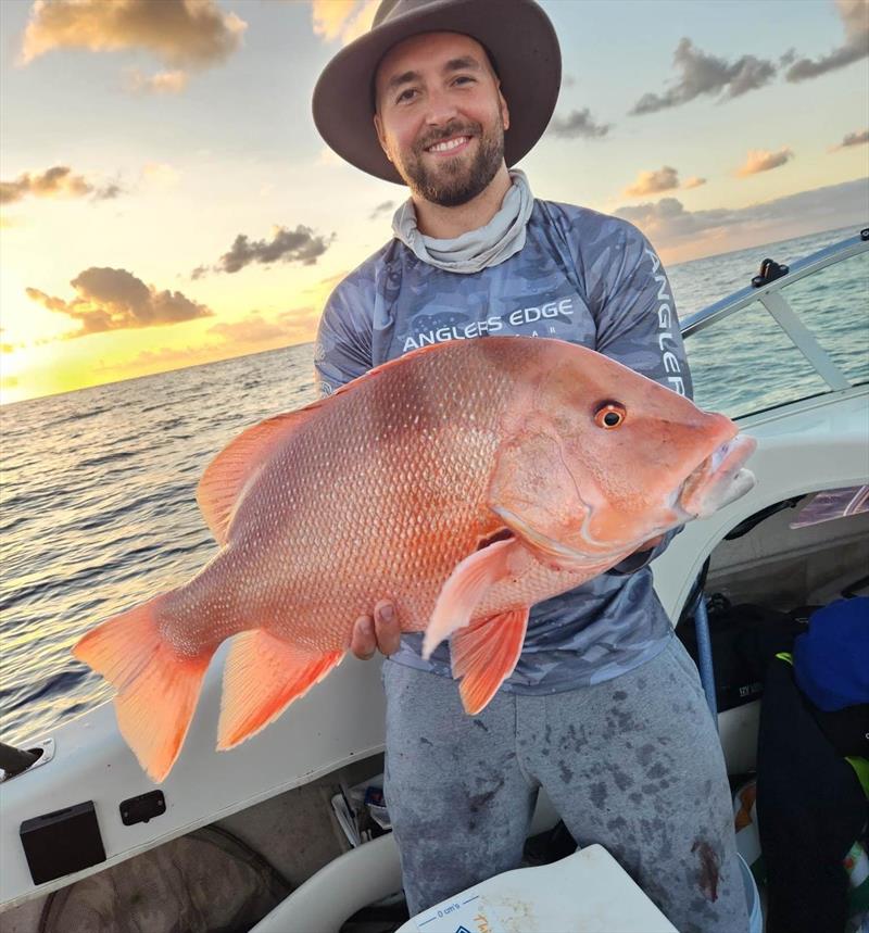 Prized red emperor like this one Aedan is holding will become a more common capture from our wider reef grounds as we lead into our cooler months - photo © Fisho's Tackle World