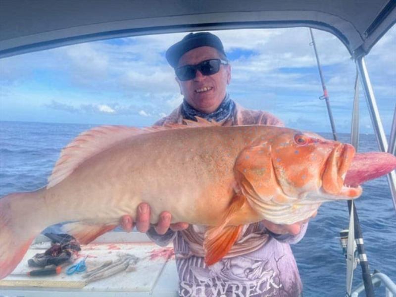 Rob with a horse of a bar cheek coral trout, well done mate photo copyright Fisho's Tackle World taken at  and featuring the Fishing boat class