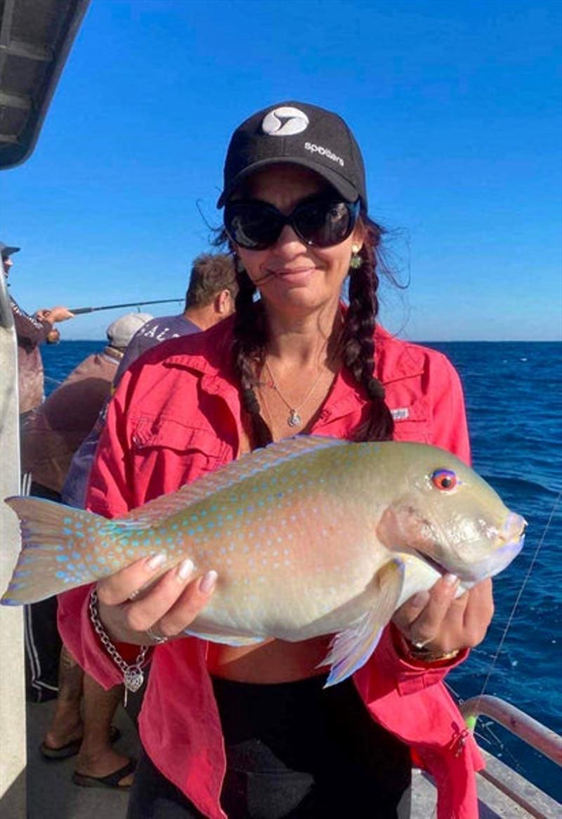 Quality tuskies abound offshore. Mel scored this one east of the Wide Bay bar photo copyright Fisho's Tackle World taken at  and featuring the Fishing boat class