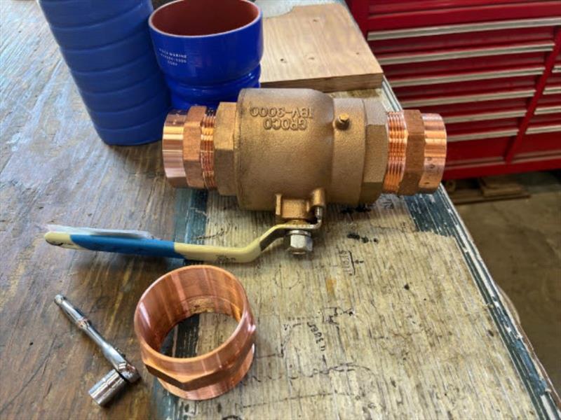 Hull #8 - New copper for crash valves - photo © Michael Rybovich & Sons